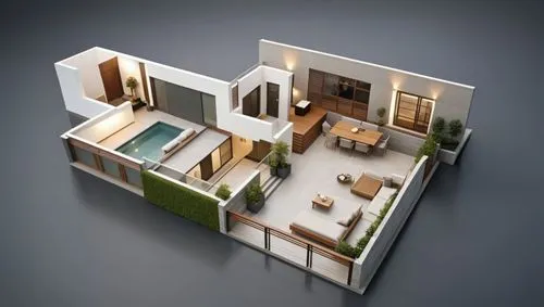 More photorealistic, blender render, vray rendering, Realistic, Residential building ,two black and white buildings with trees on each side,residential tower,residential building,new housing developme