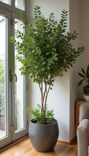 decorative tree in pot, living room,home staging,potted plant in grey round vase on wood floor,bonsai tree,bonsai,indoor plant,potted tree,growing mandarin tree,maple bonsai,bamboo plants,houseplant,s
