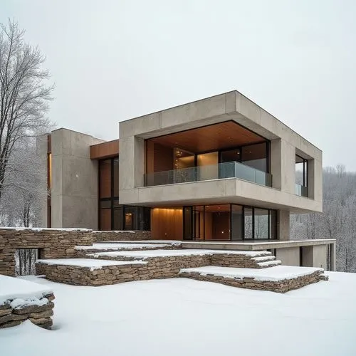 ,this is an elegant looking modern house that looks very modern,snow house,modern house,winter house,modern architecture,cantilevered,cubic house,breuer,house in the mountains,dunes house,cube house,