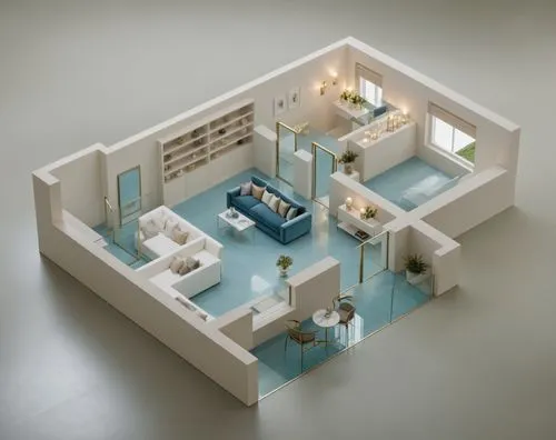 3D Floor plan, Modern home,a room with couches and chairs in it,miniature house,an apartment,shared apartment,floorplan home,apartment,dolls houses,Photography,General,Realistic