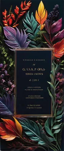 Create an elegant invitation card with Playfair Display font,cd cover,oceania,grand piano,otak-otak,kahila garland-lily,concerto for piano,secret garden of venus,cover,botanical square frame,botanical