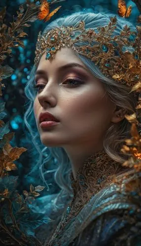 fantasy portrait,fantasy art,faery,mystical portrait of a girl,fantasy picture,faerie,blue enchantress,fantasy woman,world digital painting,the enchantress,water nymph,fae,rusalka,3d fantasy,fairy que