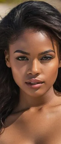 a close up of a person wearing a  top,african american woman,marshallese,thahane,ethiopian girl,meseret,beautiful african american women