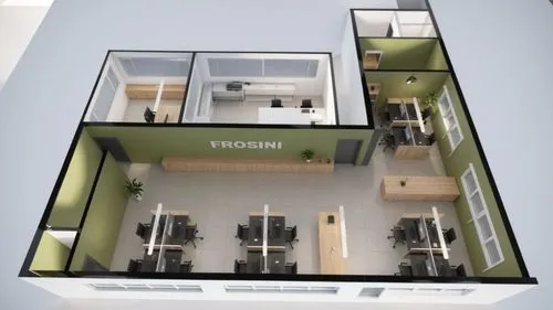 two office cubicles with several desks and chairs on the floor,modern room,furnish,modern office,modern living room,modern kitchen interior,modern kitchen,interior modern design,frame house,lofts,smar