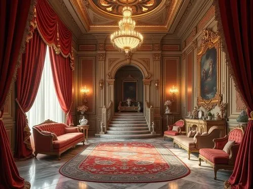 Market Baroque Style Glass Material Orange Red Color Island Design Ideas
