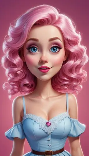 Create an image that meets the following requirements: - The image of a woman with an expressive and thoughtful face - The face is ghostly white with rosy cheeks, the hair is curly and extremely volum
