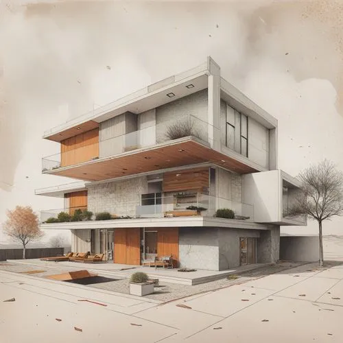 a multi - family house designed by a real estate,fromental,inmobiliaria,vivienda,prefab,frame house,fragmental