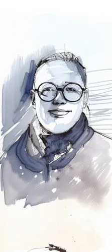 a drawing of a person with glasses,caricatured,caricature,caricaturing,illustrator,caricaturist,artist portrait