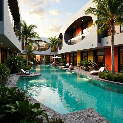 Postmodernism Style Swimming Pool Architecture Design Ideas