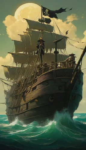 Experience an emotional farewell as the Straw Hat Pirates part ways.,galleon ship,pirate ship,galleon,caravel,pirate flag,pirate treasure,sloop-of-war,full-rigged ship,pirates,east indiaman,sea sailin