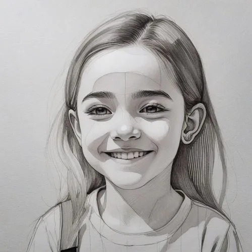 an adult's drawing of a girl with glasses,girl portrait,girl drawing,a girl's smile,pencil drawing,graphite,charcoal pencil,young girl,pencil drawings,pencil art,kids illustration,little girl,portrait