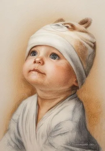 child portrait,watercolor baby items,infant,christ child,swaddle,newborn baby,turban,colored pencil,crayon colored pencil,bouguereau,leonardo,newborn,mother teresa,baby clothes,color pencil,chalk draw