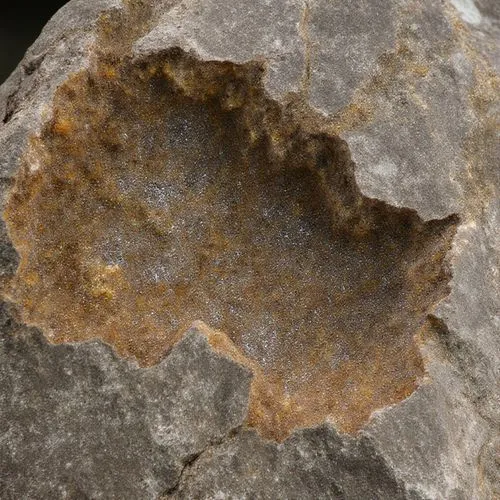 roccia spaccata con all'interno minerali preziosi arancioni,some rocks with yellow stuff all over them,porphyritic,fossilized resin,micrometeorite,solidified lava,augite,fumarole