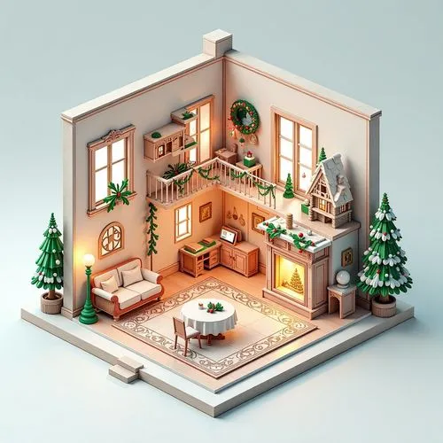 the home is very neat and organized,miniature house,dolls houses,christmas village,christmas town,christmas fireplace,christmas scene,gingerbread house,dollhouses,christmas mock up,christmas crib figu
