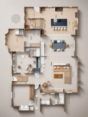 Watercolor (interior design:1.3) with material suggestion for a modern minimalist house, cool tone rendering, a digital rendering, trending on behance, majestic dunes, award winning, (Dune style: 1.2)