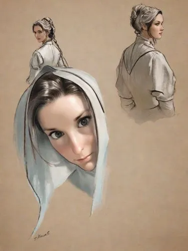 quiero que se vea como una mujer de negocios muy habil en las finanzas con mucho dinero y arquitecta de esta epoca, colores realistas
siglo 19
,the woman's face has a white bonnet on it,mantilla,veili