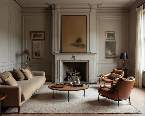 interior design,an old looking room with furniture and a fireplace,sitting room,livingroom,living room,chaise lounge,cassina,danish room,Photography,Documentary Photography,Documentary Photography 01