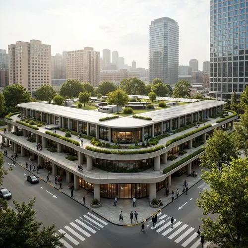 Suburban Transportation Hub Social Housing Design Ideas