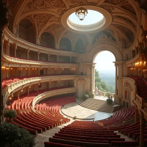 Amphitheater Eclecticism Style Building Design Ideas