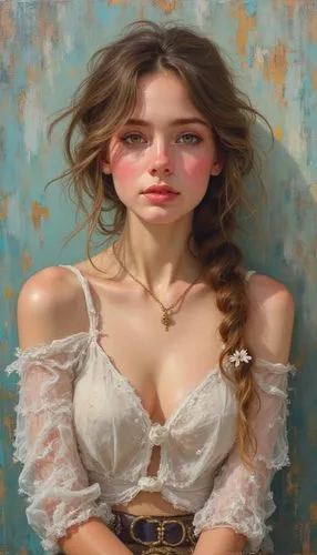 34 years women,a woman in a white shirt and jeans with her arms crossed,young woman,girl sitting,khnopff,girl with cloth,mademoiselle,female doll,chiffon,girl in cloth,pale,fantasy portrait,portrait o