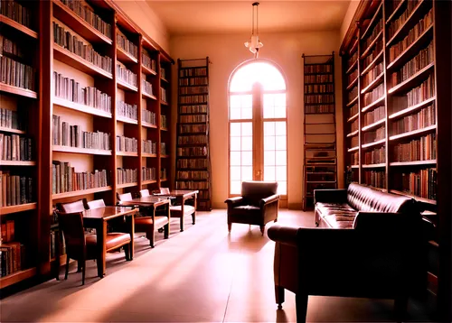 Grand, majestic library, rows of tall bookshelves, ladders leading up, marble floors, soft warm lighting, comfortable reading chairs, wooden tables, leather-bound books, globe on desk, subtle steam ri