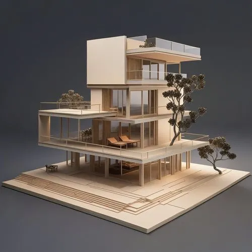 a house with two levels and a lot of windows,model house,seidler,cubic house,timber house,lasdun,gehry,passivhaus,cube stilt houses,cantilevered,miniature house,cantilevers,dolls houses,archidaily,3d 