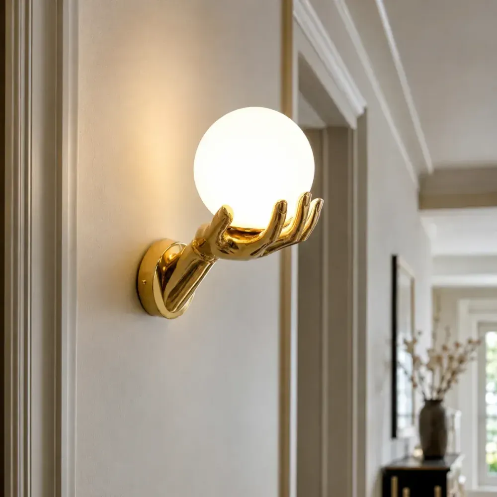 Hand Globe Wall Lamp