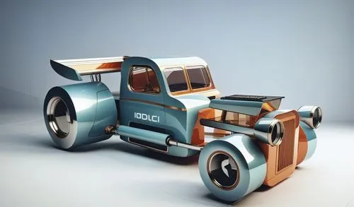 this is an unique car model with the truck as the driver's cab,3d car model,wooden car,blue pushcart,tin car,cyclecar,lego car,tricycle,retro vehicle,miniature car,road roller,quadricycle,wooden wheel