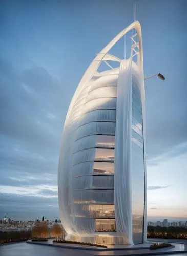a large white building with a tall glass front,futuristic architecture,futuristic art museum,glass building,glass facade,the energy tower,modern architecture,parametric,glass pyramid,structural glass,