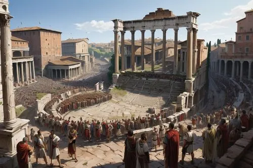  Game Scene, Wild angle view,trajan's forum,ancient rome,rome 2,roman coliseum,colloseum,gladiatorial,italy colosseum,graian,roman theatre,roman forum,the forum,coliseo,roman history,romans,romanum,fo