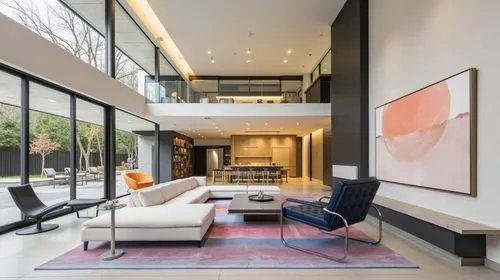 the living room has two seats and an ottoman,contemporary decor,interior modern design,modern decor,modern living room,luxury home interior,minotti,penthouses,home interior,interior design,lobby,conte