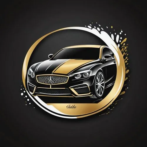 criar logotipo para empresa de lavagem de automóveis com a sigla JB, com as cores preto, ouro e branco,a car with gold stripes and white stripes on it,car icon,rs badge,car badge,mercedes benz car log
