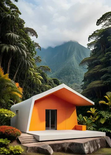 cube stilt houses,cubic house,tropical house,cube house,miniature house,cabana,costa rica,orange,inverted cottage,house in the mountains,house in mountains,bungalow,holiday home,eco hotel,airbnb,beaut