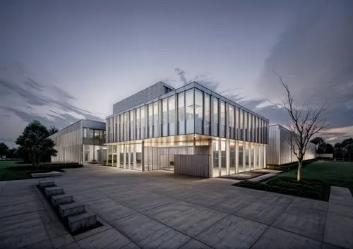 (at dusk:1.5),glass facade,modern architecture,glass facades,archidaily,music conservatory,chancellery,structural glass,glass building,modern house,biotechnology research institute,kirrarchitecture,ne