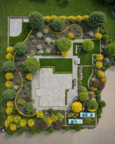 rooftop,a large green yard surrounded by yellow flowers,landscape designers sydney,landscaped,landscape design sydney,garden design sydney,garden elevation,landscapers