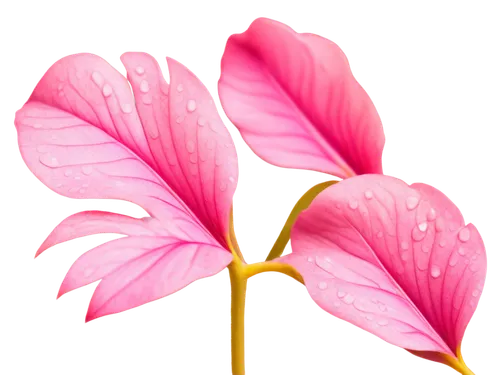 Delicate petals, pink and yellow gradient colors, water droplets on leaves, tender stem, soft natural light, shallow depth of field, warm color tone, 3/4 composition, macro shot, close-up view, realis
