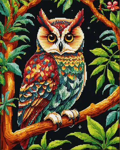 New Needlework,DIY DMC 14CT Unprinted Cross Stitch,Sets For Embroidery Kits,Jungle Owl Counted Cross-Stitching,Wall Home Animal,owl art,owl pattern,owl nature,owl,bird painting,christmas owl,owl drawi