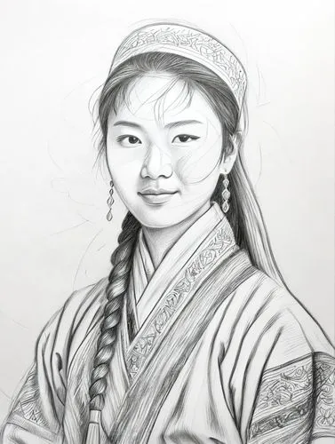 drawing pencil,asian woman,hanbok,vietnamese woman,yi sun sin,inner mongolian beauty,panokseon,mulan,shuanghuan noble,seolleongtang,japanese woman,songpyeon,korean culture,asian conical hat,korean his