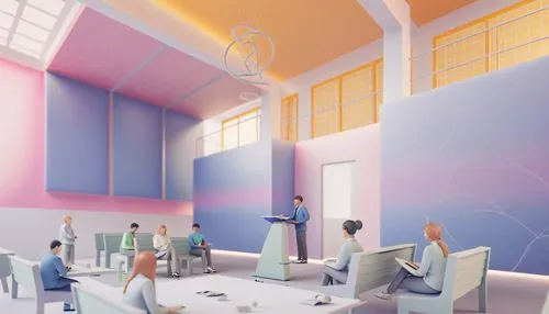 interior cute,gymnastics room,school design,meeting room,collaboratory,conference room,hairdressing salon,board room,salon,lecture room,3d rendering,sky space concept,breakfast room,beauty room,backgr
