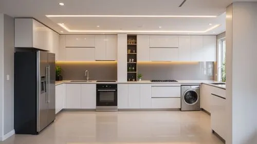 this is an all white kitchen with a washing machine,modern kitchen interior,modern kitchen,modern minimalist kitchen,kitchen design,kitchen interior,kitchens,dark cabinets,kitchen cabinet,kitchen bloc