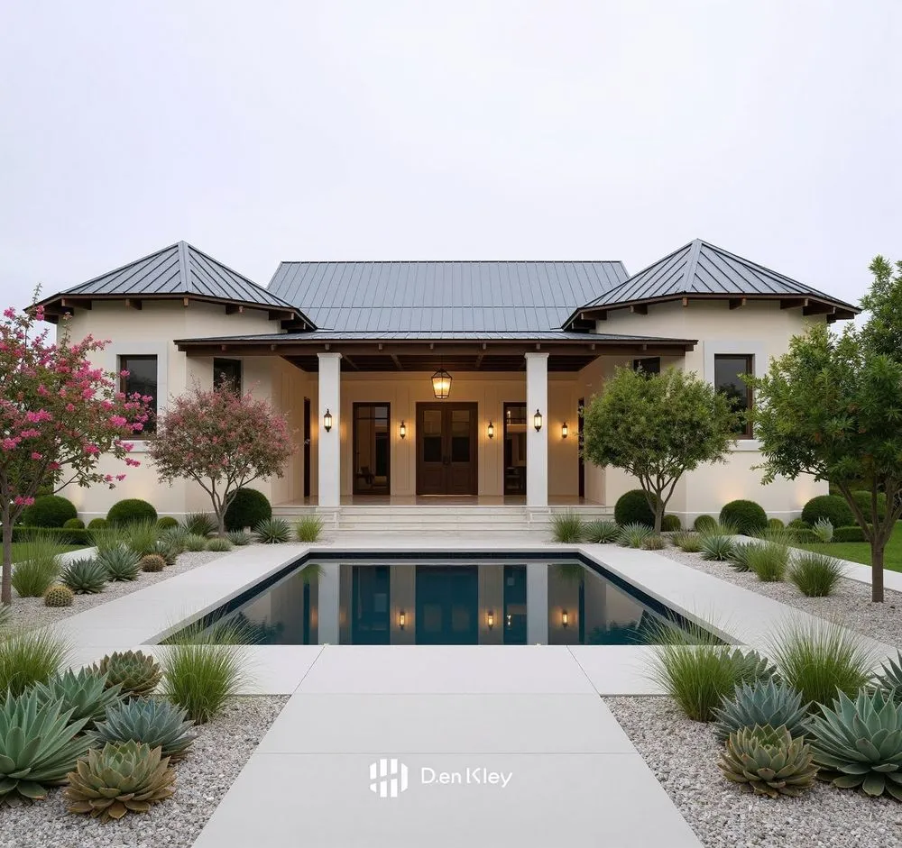 there is a large house with a large pool in the yard