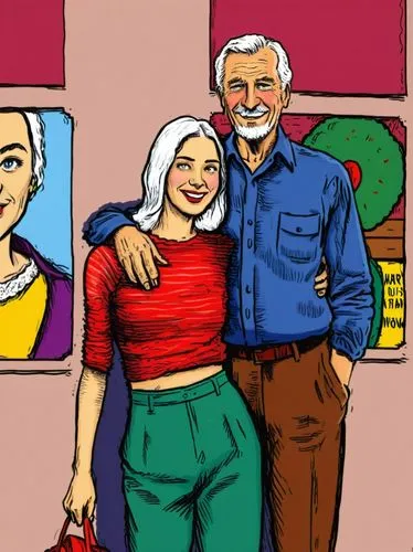Mary and her Dad from England,elderly couple,grandparents,mother and grandparents,old couple,excelsiors,pop art people,polygyny,senderens,abuelo,famiglia,grandpas,casados,pop art background,parents,pe