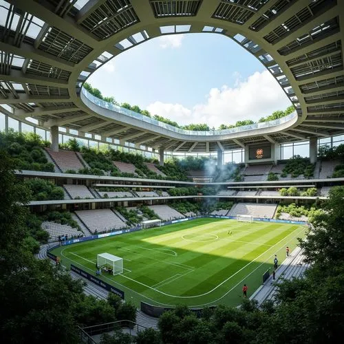 Deconstructivism Style Soccer Stadium Design Ideas