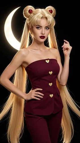 transform female to look more appealing.

 dark red lipstick. Ensure the characters have beautiful faces and dynamic poses. Enhance with detailed textures. high quality, ultra detailed, realistic ligh