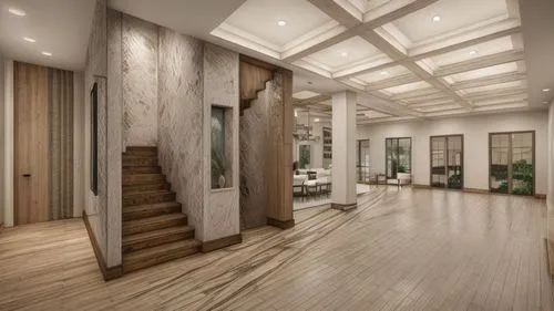 make more realistic modern rustic home entrance. add lighting, show textures wood and plaster,hallway space,luxury home interior,3d rendering,hardwood floors,interior modern design,wood flooring,core 