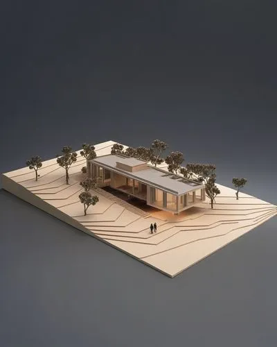 a model of an architecture project on top of a gray floor,model house,miniature house,rc model,construction set,diorama,model years 1958 to 1967,maquette,viminacium,model train,trainset,dolls houses,h