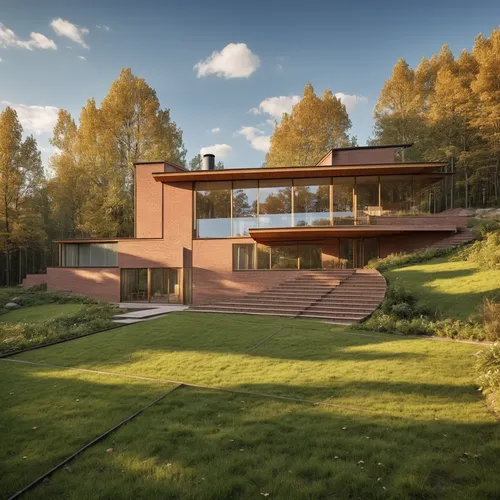 corten steel,modern house,mid century house,modern architecture,dunes house,3d rendering,timber house,chalet,wooden house,house in mountains,house in the mountains,cubic house,summer house,eco-constru