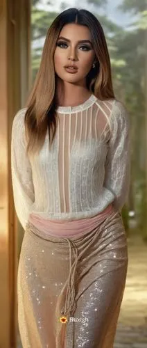 a female doll posed for a picture in a white shirt and brown skirt,kim,lumidee,ambani,kardashian,jenner,kimberlain