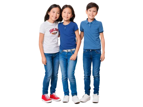 Family portrait, mother (30s), father (30s), two kids (6yo, 8yo), smiling faces, casual wear, jeans, t-shirts, sneakers, standing, embracing, warm lighting, soft focus, shallow depth of field, natural