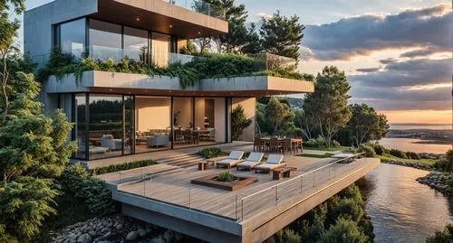 Architecture Design,an architecture - filled building overlooking the water,house by the water,modern house,modern architecture,beautiful home,dunes house,oceanfront,penthouses,beach house,luxury prop